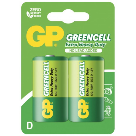 GREENCELL BATTERY SIZE D LR20 1.5V (2 BATTERIES)