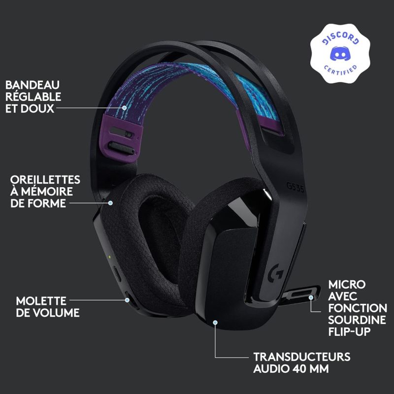 G535 LIGHTSPEED WIRELESS GAMING HEADSET PS/PC BLACK