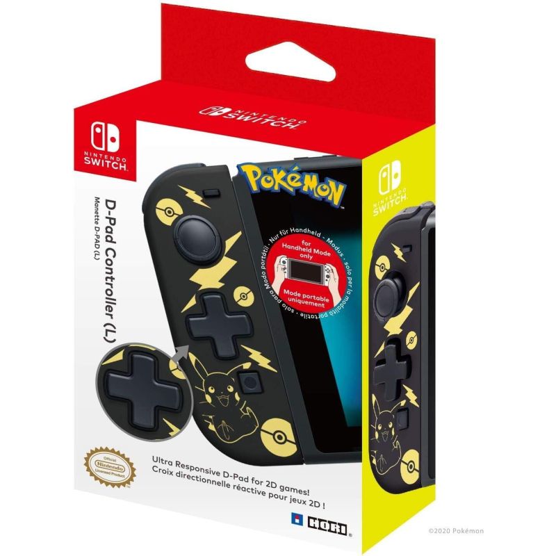 MANETTE SWITCH D-PAD POKEMON - PIKACHU NOIR ET OR