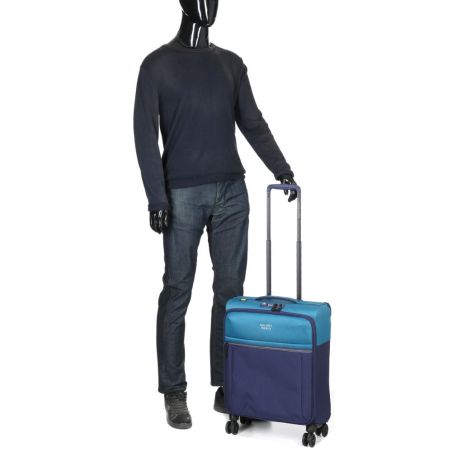 VALISE BROCHANT 3 55 CM SLIM 4DR BLEU OUTREMER