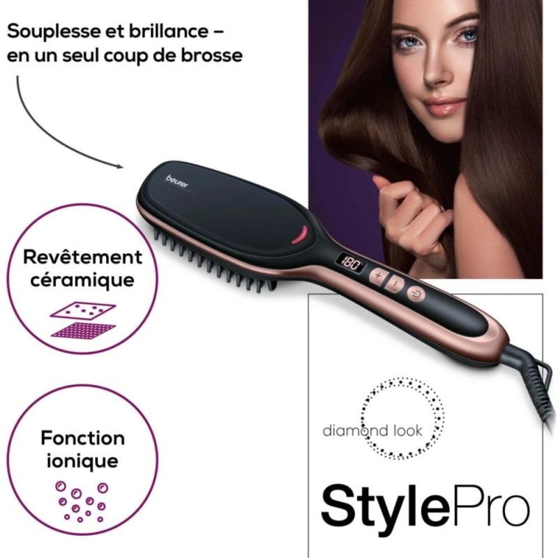 BROSSE LISSANTE STYLE PRO CERAMIQUE NOIR ET CUIVRE
