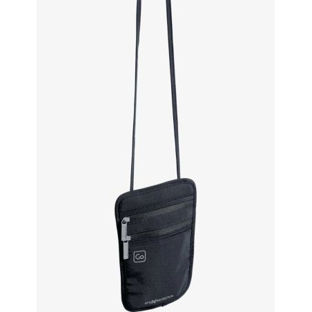 BLACK RFID NECK POUCH