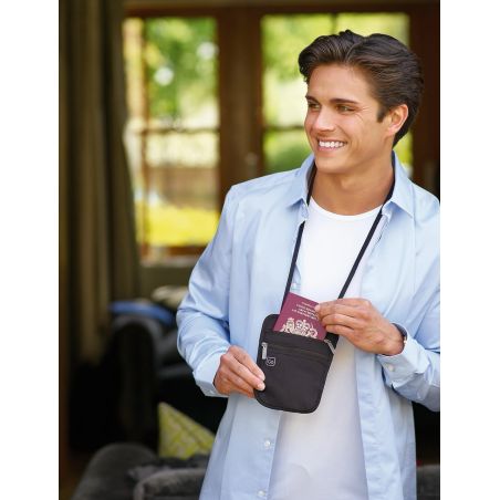 POCHETTE DE COU RFID NOIR