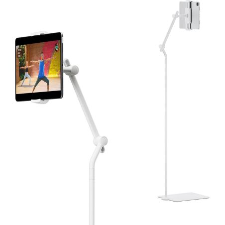 SUPPORT DE SOL FLEXIBLE HOVERBAR TOWER POUR IPAD BLANC