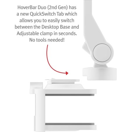 BRAS REGLABLE HOVERBAR DUO GEN2 BLANC