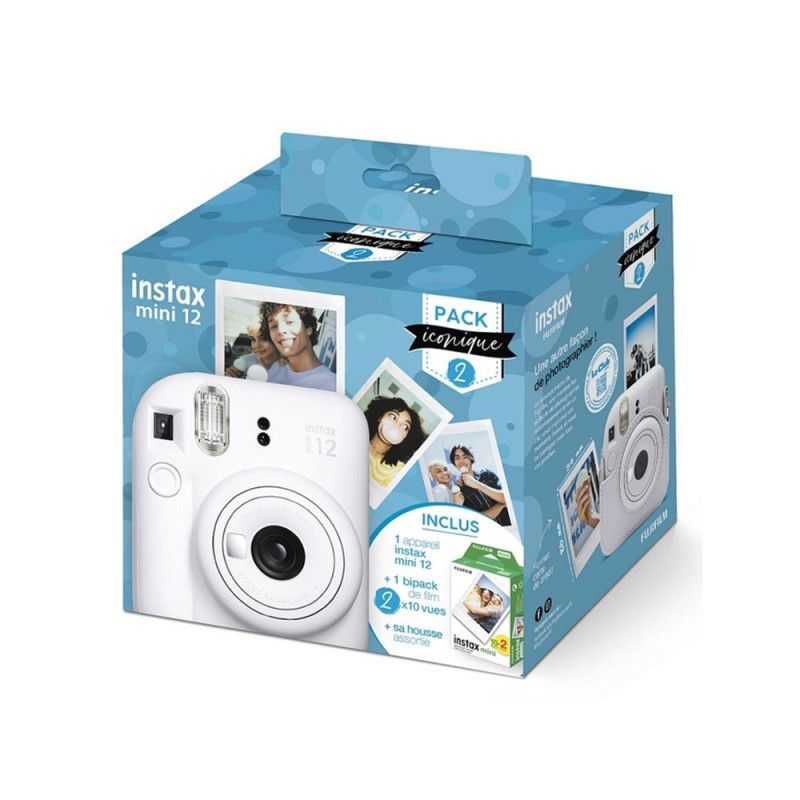 APPAREIL PHOTO INSTAX MINI 12 WHITE PACK ICONIQUE