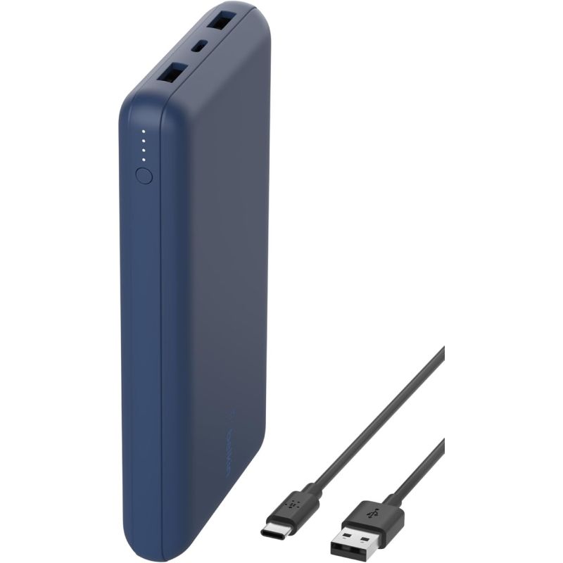 BATTERIE EXTERNE 20000 MAH USB-C ET 2 USB-A BLEU