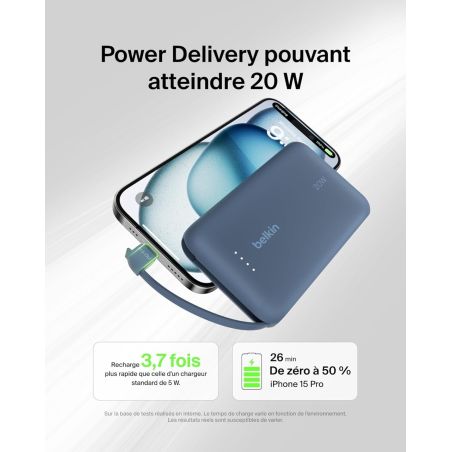 BATTERIE EXTERNE 10K 20W USB-C - BLEU