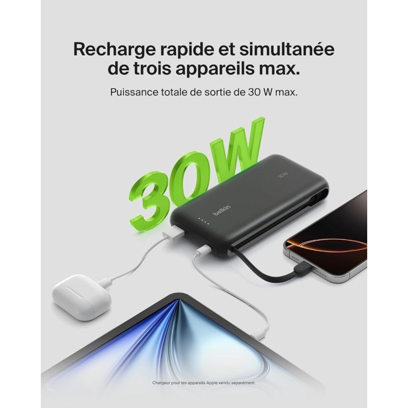 BATTERIE EXTERNE 20K 30W USB-C ET USB-A