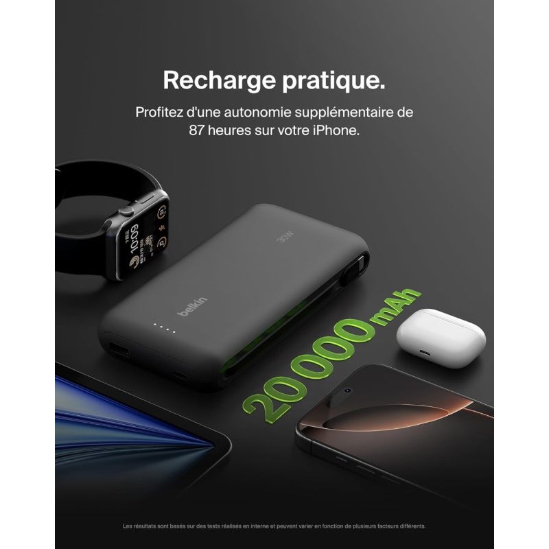 BATTERIE EXTERNE 20K 30W USB-C ET USB-A
