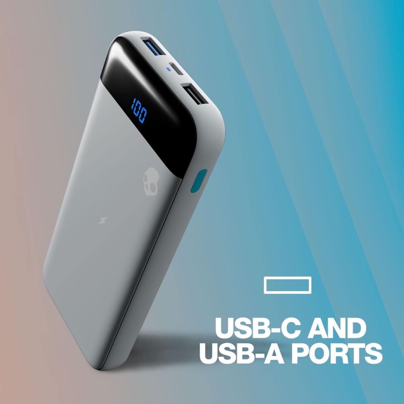 CHARGEUR PORTABLE STASH 10 000 MAH GRIS/BLEU