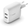 CHARGEUR SECTEURUSB-A 12W X2 BLANC