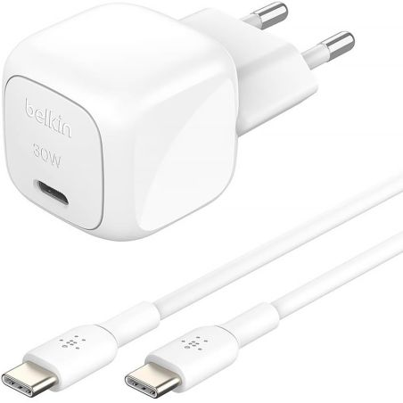 30W AC CHARGER + BOOSTCHARGE USB-C / USB-C 1M WHITE