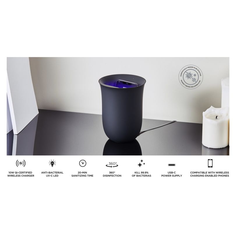 STATION DE CHARGE SANS FIL OBLIO BLEU FONCE