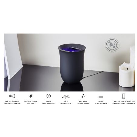 STATION DE CHARGE SANS FIL OBLIO BLEU FONCE