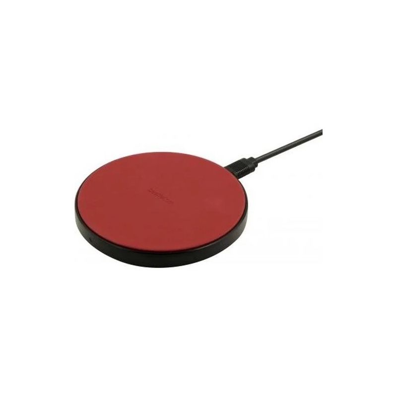 CHARGEUR INDUCTION CUIR QI FAST CHARGE 10W ROUGE