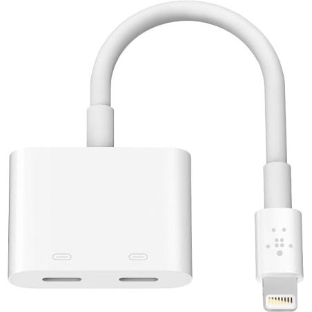 ADAPTATEUR LIGHTNING 2 EN 1 BLANC