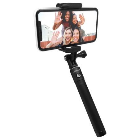 PERCHE SELFIE TELESCOPIQUE BLUETOOTH 18/80CM NOIR