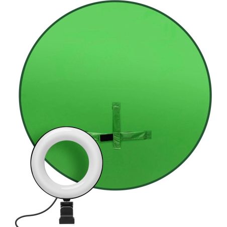KIT VLOGGING FOND VERT + ANNEAU LUMINEUX