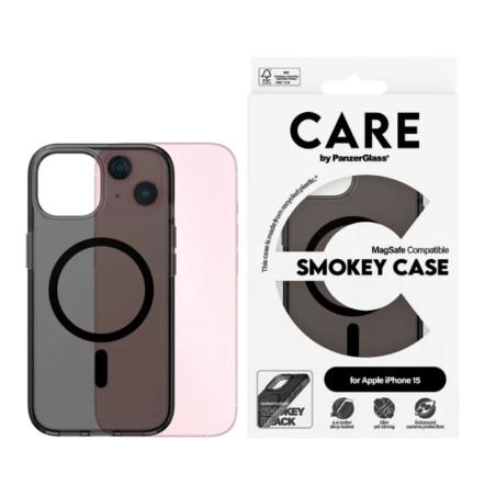 COQUE ARRIERE RIGIDE FLAGSHIP IPHONE 15 MAGSAFE NOIR FUME