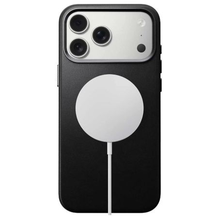 COQUE MAGSAFE IPHONE 17 PRO MAX NOIR CUIR NOIR