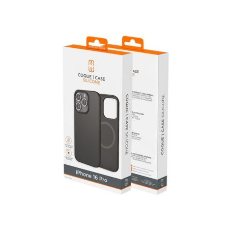 COQUE MAGSAFE IPHONE 16 PRO SILICONE NOIR