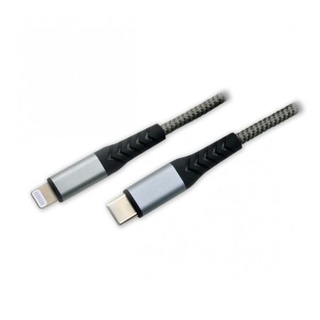 CABLE TRESSE USB-C VERS LIGHTNING 1M BLANC