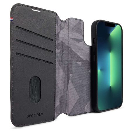 ETUI PORTEFEUILLE DETACHABLE POUR IPHONE 14 PLUS CUIR NOIR