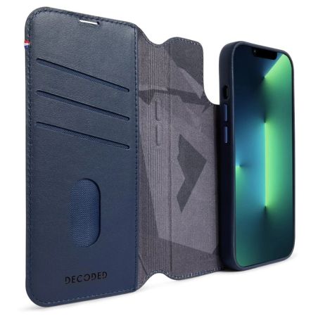 ETUI PORTEFEUILLE DETACHABLE MAGSAFE IPHONE 14 PLUS CUIR BLEU