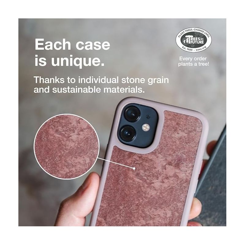 COQUE BUMPER EN PIERRE IPHONE 12 MINI CANYON ROUGE