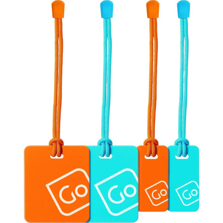 LOT DE 4 ETIQUETTES A BAGAGES FAMILY PACK