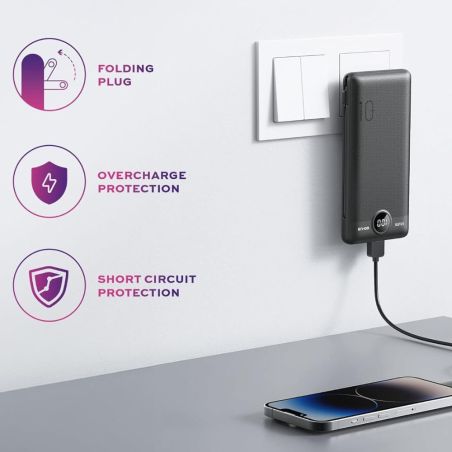 GOHUB 10000 mAh Slim USB-C Charger with Integrated Cable