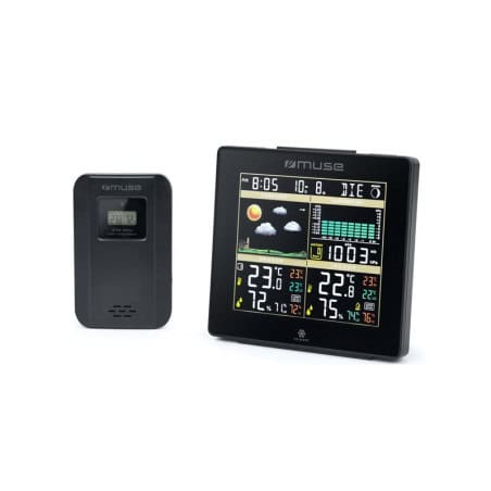 MUSE M-085 WS BLACK WEATHER STATION ALARM CLOCK