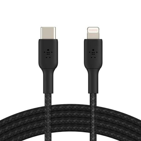 2M BLACK REINFORCED USB-C TO LIGHTNING CABLE