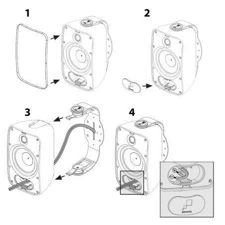 ENCEINTES  (LA PAIRE) POUR EXTERIEUR MARINER 64 BLANC