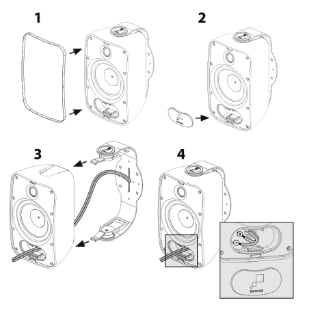 ENCEINTES (LA PAIRE) POUR EXTERIEUR MARINER 64 NOIR