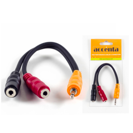 CABLE 2 FEMALE/1 MALE 3.5MM