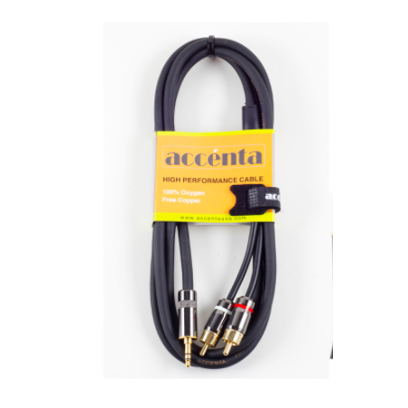 CABLE 2 RCA TO 3.5 STEREO PLUG 12'