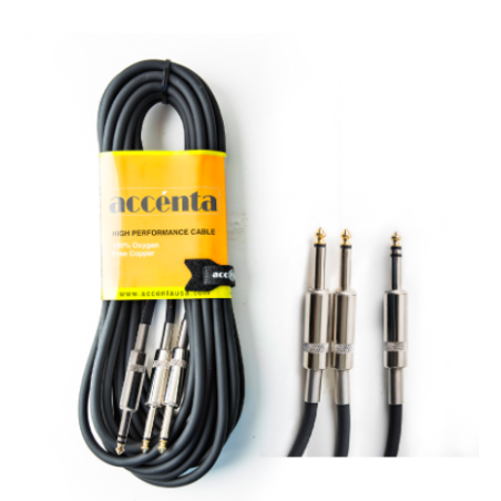 CABLE STEREO MALE TO 2 1/4 MONO MATE 6FT