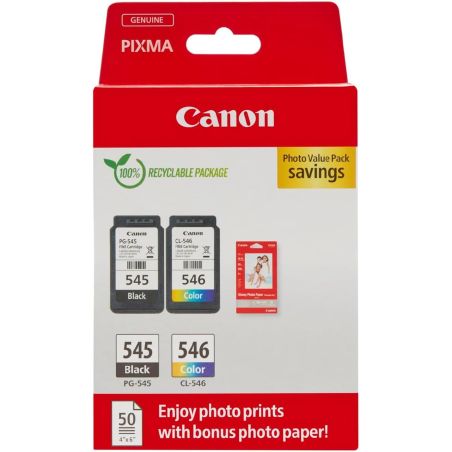 INK CARTRIDGE 545 / 546 + 50 SHEETS OF GLOSSY PAPER