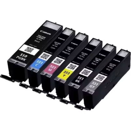 PGI-550+CLI-551 MULTIPACK PGBK/C/M/Y/BK/GY