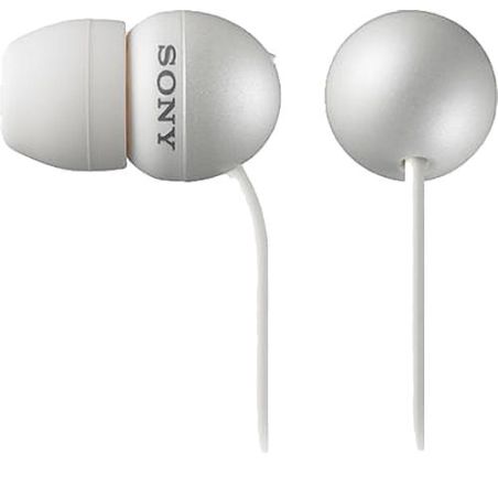 WHITE EARPHONE WITH POUCH AND SPEAKER