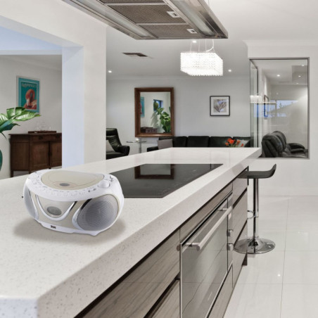 LECTEUR CASUAL CD-MP3 RADIO FM AVEC USB GRIS