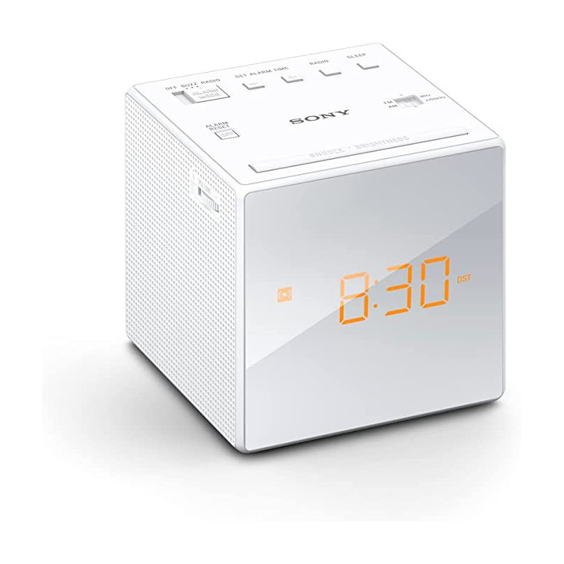 RADIO REVEIL AFFICHAGE DIGITAL BLANC