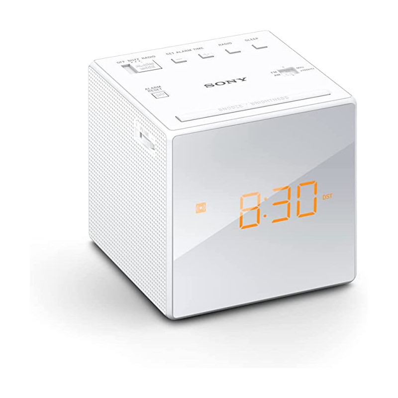 RADIO REVEIL AFFICHAGE DIGITAL BLANC