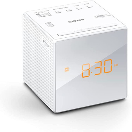 RADIO REVEIL AFFICHAGE DIGITAL BLANC