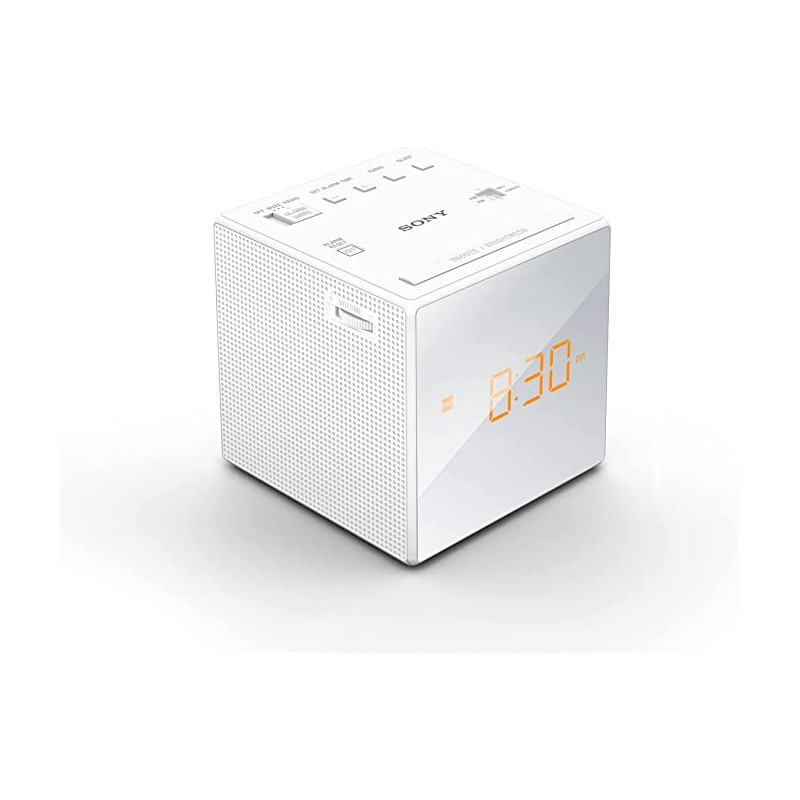 RADIO REVEIL AFFICHAGE DIGITAL BLANC