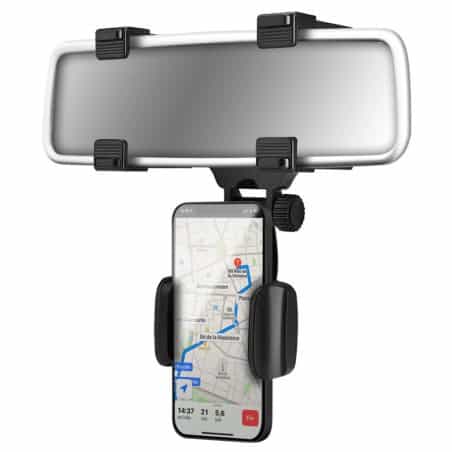 SUPPORT VOITURE POUR SMARTPHONE SUR RETROVISEUR NOIR