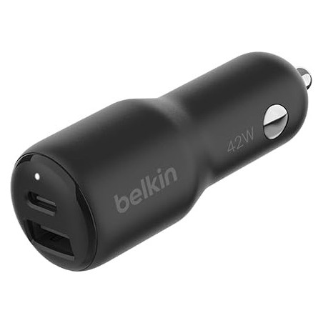 BOOST CHARGE USB/USB-C 42W CAR CHARGER BLACK