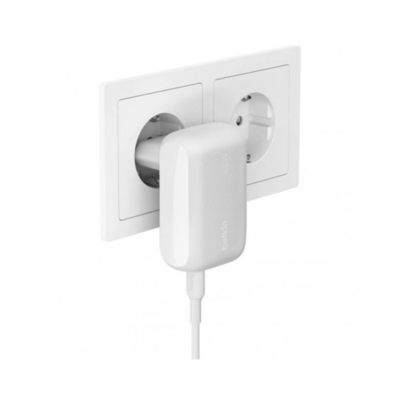 2-PORT USB-C (30W) + USB-A (12W) WHITE MAINS CHARGER